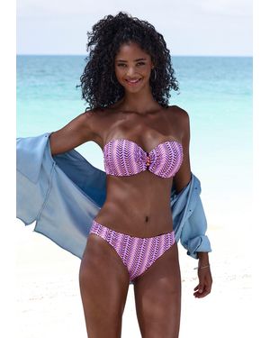 vivance active Bügel-Bandeau-Bikini mit Zierperlen - Blau