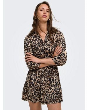 ONLY Tunikakleid Onlalena 3/4 Mini Dress Wvn Polyester, Regular Fit - Natur