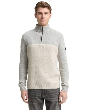 Tom Tailor Troyer Mit Logo Stickerei - Grau