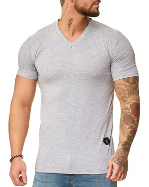 OneRedox T- 1309C (Shirt Polo Kurzarmshirt Tee, 1-tlg) Fitness Freizeit Casual - Grau