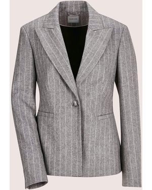 Madeleine Kurzblazer Trendstarker Nadelstreifen-Blazer - Grau