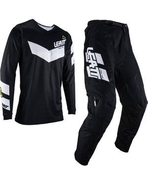 Leatt Motorradhose 3.5 Ride 2023 Motocross Jersey und Hose Set Atmungsaktiv - Schwarz