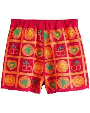 Next Shorts Co-Ord Baumwollshorts Mit Häkelbesatz (1-Tlg) - Rot