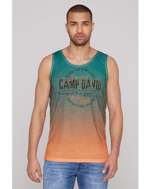 Camp David Tanktop mit Logo Print - Grün