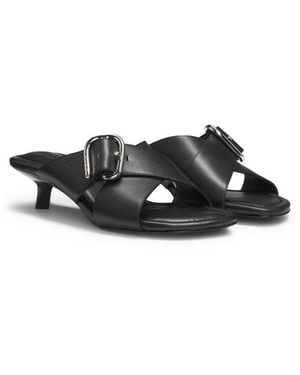 HUGO Pantolette Sommerschuh, Mules Mit Pfennigabsatz - Schwarz