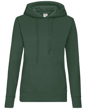 Fruit Of The Loom Kapuzensweatshirt Classic Hooded Sweat Lady-Fit - Grün