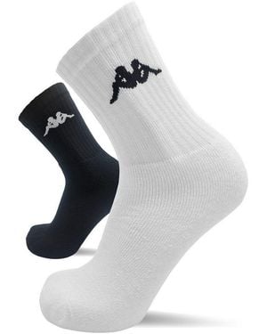 Kappa Tennissocken 6-24 Paar Sportsocken Schwarz Arbeitssocken Herren Damen (Tennis Sport Arbeit Socken, 24-Paar) - Weiß