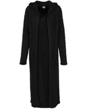Urban Classics Strickjacke Ladies Hooded Feather Cardigan (1-tlg) - Schwarz