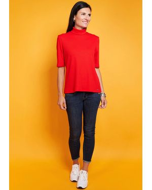 Seidel Moden Rollkragenshirt mit gerippter Struktur, MADE IN GERMANY - Rot