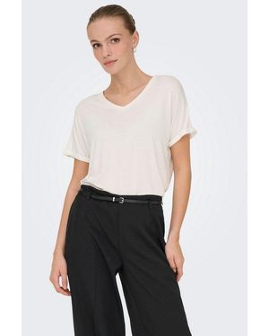 Jdy T-Shirt Sissy S/S V-Neck Top Jrs Dia - Weiß