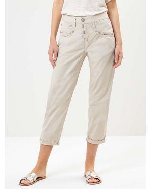 Herrlicher Stoffhose Shyra Tap Satin Stretch Boyfriend Hose in 7/8-Länge - Natur