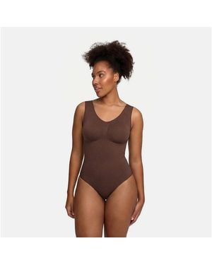 cfab Shaping-Body Tank Bodysuit Sculpting Shapewear Mit Slip - Schwarz