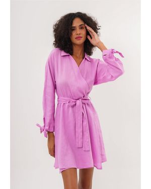 FRESHLIONS Jerseykleid Joana in Wickeloptik - Pink