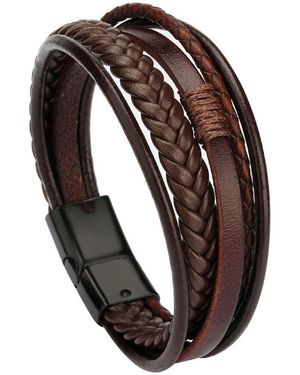 Firetti Lederarmband Schmuck Geschenk Armschmuck Armkette, Made in Germany - Braun