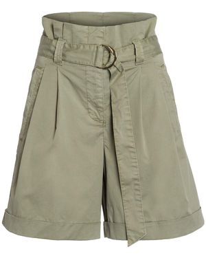 MARC AUREL Shorts aus schimmerndem Feintwill - Grün