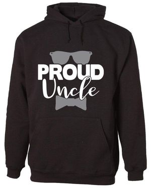 G-graphics Hoodie Proud Uncle trendigem Frontprint mit Spruch - Grau