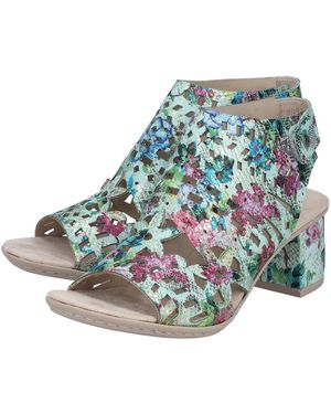 Rieker Sandalette Sommerschuh, Sandale, Blockabsatz, Mit Modischer Schaftgestaltung - Blau