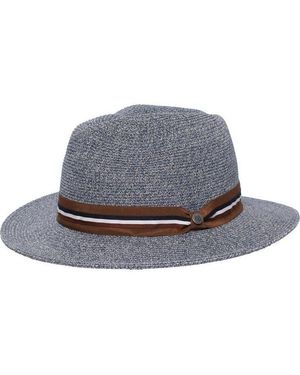 Bugatti Fedora Einfarbiger Sommer-Fedora Mit Gewebtem Hutband (Keine) - Grau