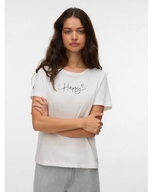 Vero Moda Kurzarmshirt Vmkilano S/S O-Neck T-Shirt Jrs Btq Baumwolle, Regular Fit - Grau