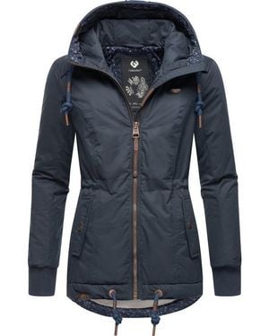 Ragwear Winterjacke Ym-Danka Stylische Winter Outdoorjacke Mit Kapuze - Blau