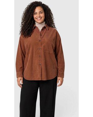 S.oliver Langarmbluse Bluse Weiche Cordbluse Im Relaxed Fit - Braun