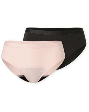 Schiesser Slip Periodenslip Secret Care (2-St) Unterhose Unterwäsche Basic - Schwarz