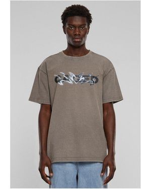 MT Upscale T-Shirt Cagedchrome Acid Heavy Oversize Tee - Braun