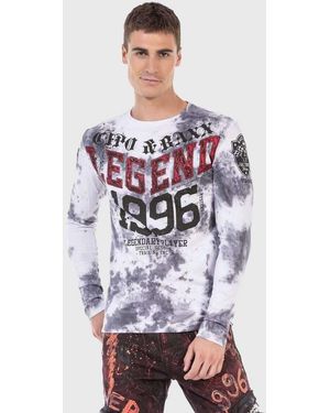 Cipo & Baxx T-Shirt Sweatshirts mit Print und sportlichem Look - Weiß