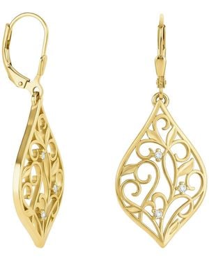 Sofia Milani Paar Ohrhänger Blatt, 925 Silber Schmuck - Mettallic