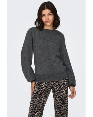 Jdy Strickpullover Rue Glitter L/S Boat Pullove Knt Noos Materialmix - Grau