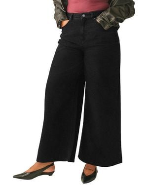 Next Weite Jeans Palazzo-Hochbundjeans Mit Weitem Bein, Kurzgröße (1-Tlg) - Schwarz