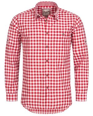 Stockerpoint Trachtenhemd Trachtenhemd Oc-Franzl, Kariert, Modern Fit - Rot