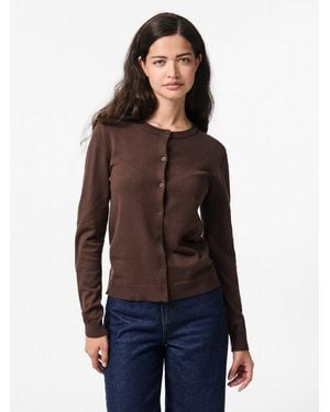 Pieces Strickjacke Pcnora Ls O-Neck Knit Cardigan Noos Bc Viskosemischung, Slim Fit - Blau