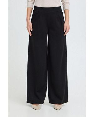 Oxmo Loungehose Oxntanja Wide Pant Mit Bundfalten - Schwarz