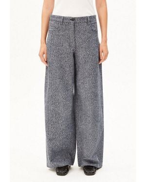 ARMEDANGELS Stoffhose Tweed Barrel Hose Aus 100% Bio-Baumwolle (Mid Waist, Loose Fit) - Grau