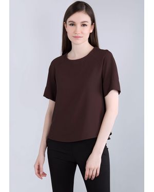 Imperial Rundhalsshirt mit Stretch - Braun
