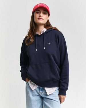 GANT Hoodie Shield Hoodie Grafische -Stickerei Auf Der Brust - Blau