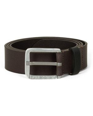 DIESEL Ledergürtel 3,5 Cm Breit Mit Metallverschluss - Schwarz