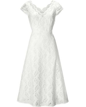 Madeleine Midikleid Spitzenkleid in Midi-Länge - Weiß