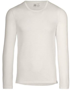 Trigema Longsleeve Sportshirt aus Merinowolle (1-tlg) - Weiß