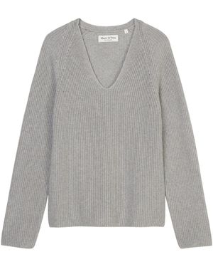 Marc O' Polo Strickpullover V-Pullover - Grau