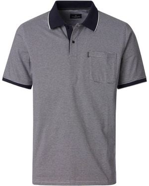 CASA MODA Poloshirt Polo-Shirt gestreift - Grau