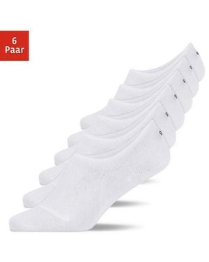 Snocks Füßlinge Invisible Socks Sneaker Socken Damen & Herren (6-Paar) Aus Bio-Baumwolle, Mit Anti-Rutsch-Pad Und Unsichtbar - Weiß