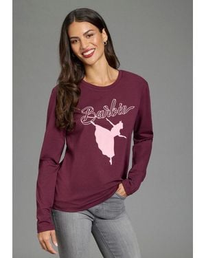 Laura Scott Langarmshirt Barbie Glitzerdruck Shirt, Mama&Me Style, Mattel Barbie Nussknacker Style, Mini-Me - Lila
