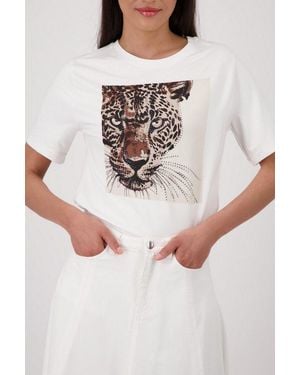 Monari T-Shirt Shirt Leo Regular Fit Mit Leoparden-Print - Grau