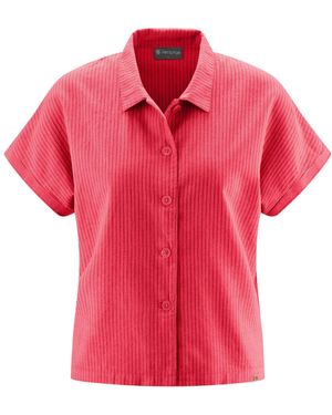 HempAge Hemdbluse DH139 Gestreifte Bluse - Rot