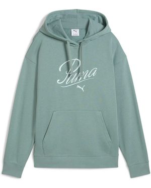 PUMA Kapuzensweatshirt ESS SCRIPT Comfort Hoodie (1-tlg) - Grün