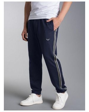 Trigema Jerseyhose Jogginghose Mit Seitenstreifen (1-Tlg) - Blau