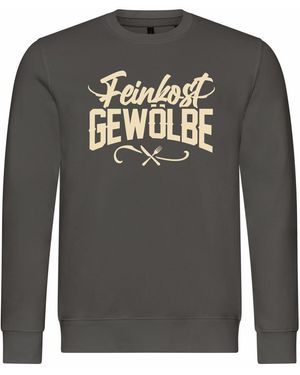 deinshirt Kapuzenpullover Pullover Feinkostgewölbe Mit Print Motiv - Grau