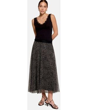Zero Midirock Damen Mit Muster Material - Schwarz